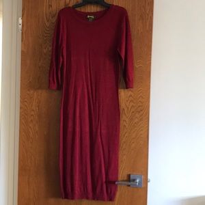 Burgundy sweater dress